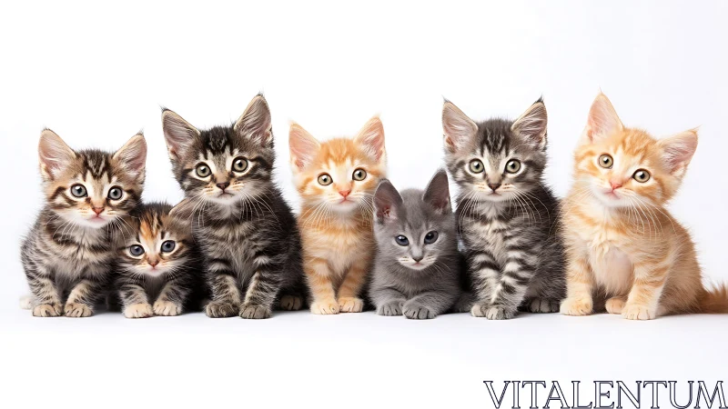 Adorable Kittens in a Row Display Charm.
