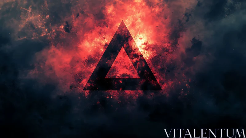 Geometric Fire: Nested Triangle Composition with Explosive Light Effects.