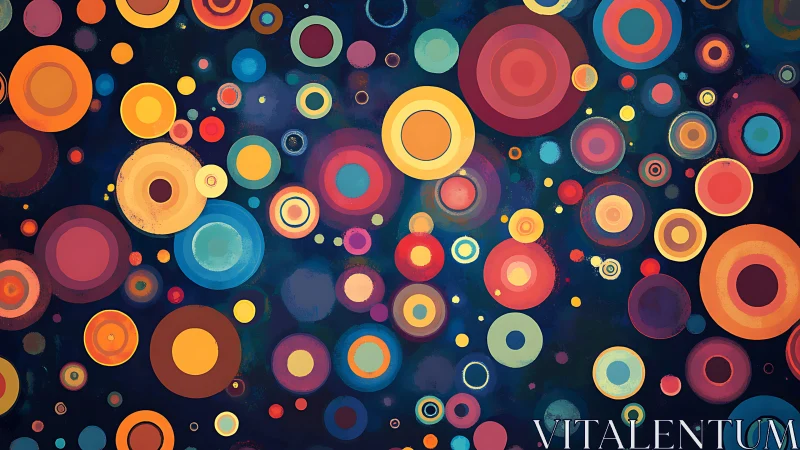 Vibrant concentric circles pulse across deep indigo space.