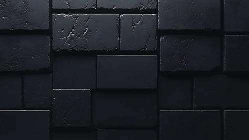 Dark rectangular tiles form staggered, textured surface