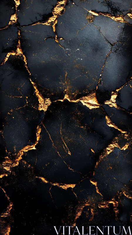 Shattered obsidian ground veined with molten gold light.