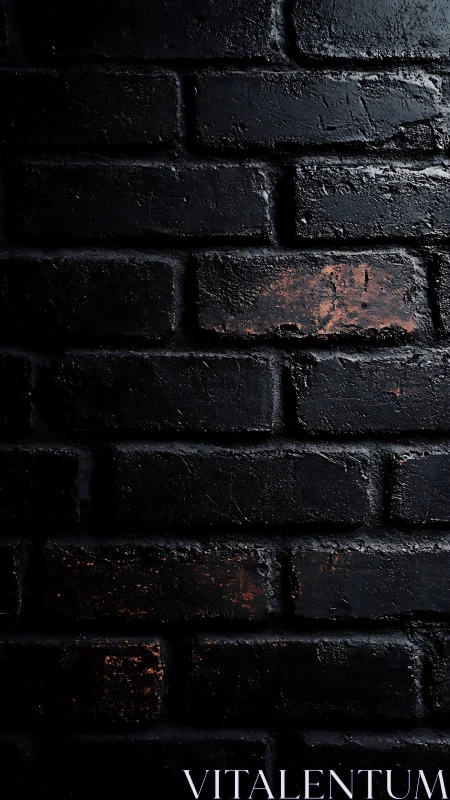Midnight brick wall brooding with ember-flecked secrets.