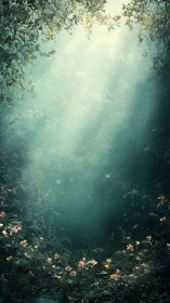 Ethereal Forest Sanctuary: Luminous Botanical Reverie.