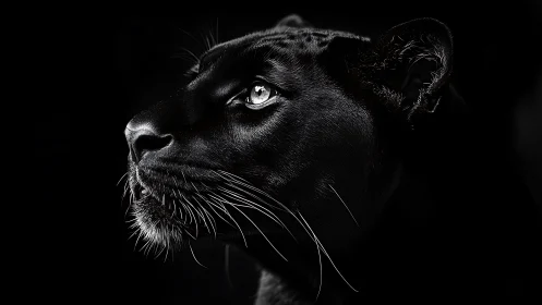 Black Panther Portrait in High Contrast Monochrome