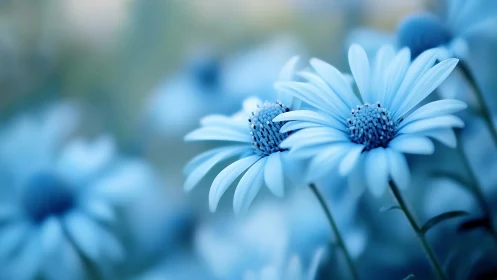 Daisies in Blue Spectral Light Display