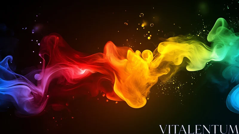 Colorful smoke waves blend into a luminous abstract spectrum.
