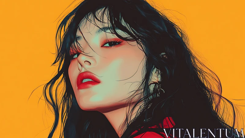 High-contrast digital portrait isolates subject against chroma backdrop