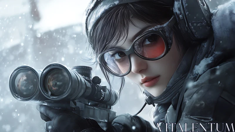 Tactical Operator in Winter Combat Gear with Scope.