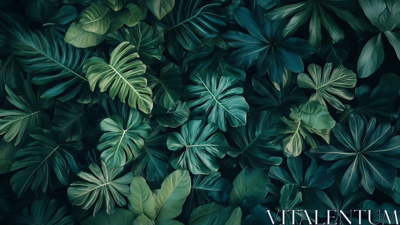Lush tropical foliage forms a serene emerald canopy