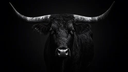 Midnight horned titan stares down the shadows of silence.