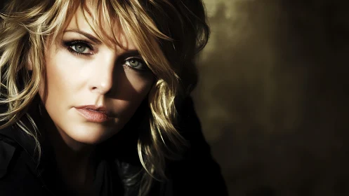 Directional portrait lighting on blonde subject, shallow depth.