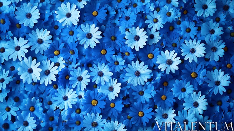 A Sea of Delicate Blue Daisies in Full Bloom.