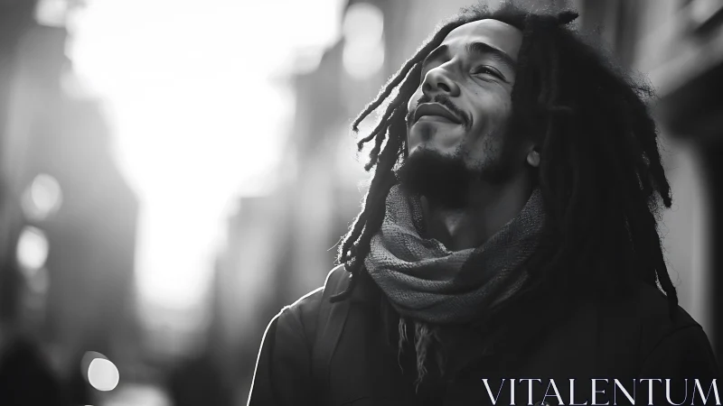 Backlit urban portrait with shallow depth and tonal precision.