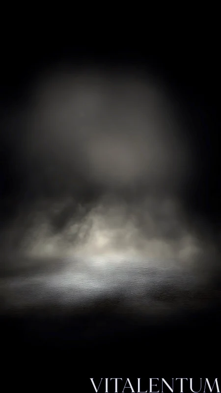 Atmospheric mist over reflective water in digital painting style.