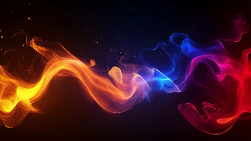 Flowing Neon Energy Stream Abstract Composition