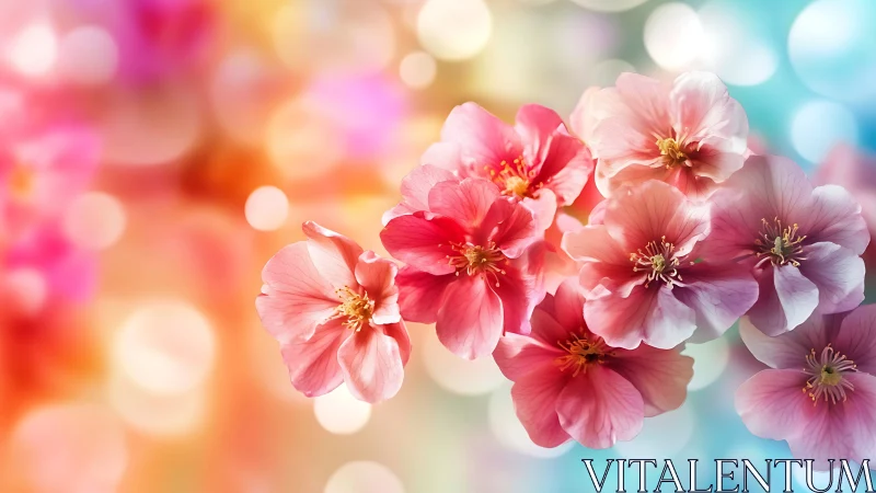 Vibrant Pink Peonies Blooming Against Soft Bokeh Light