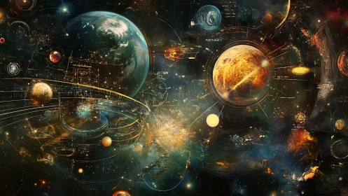 Celestial orrery dreams sketch a luminous, star-charmed cosmos.