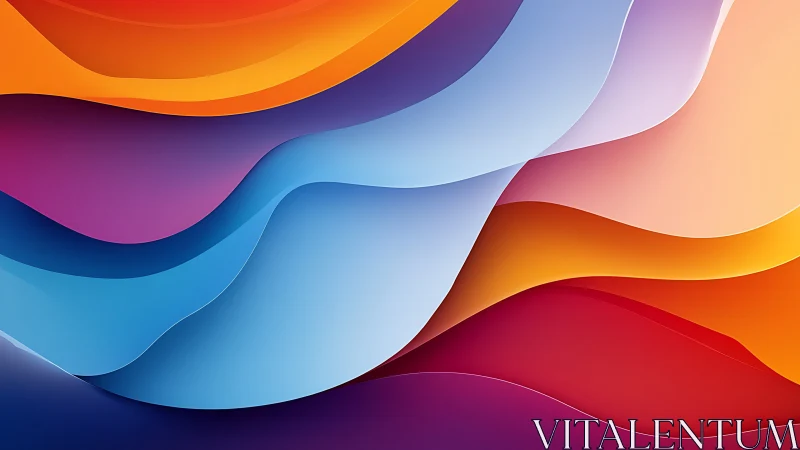Vibrant layered color waves in abstract digital gradient.
