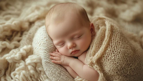 Slumber's Sweet Embrace: Newborn Nestled in Cozy Comfort.