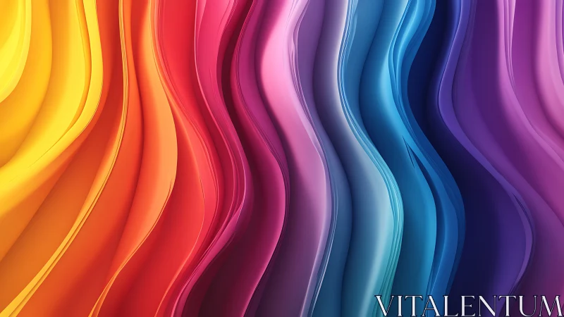 Vibrant multicolor wavy stripes in smooth abstract layers.
