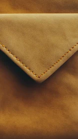 Minimalist tan leather envelope flap highlights refined craft