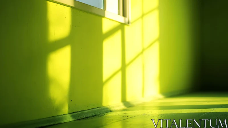 Irradiated lime interior with orthogonal window shadow grid.