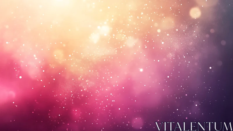 Abstract dreamy bokeh background with pink, gold, and purple hues.