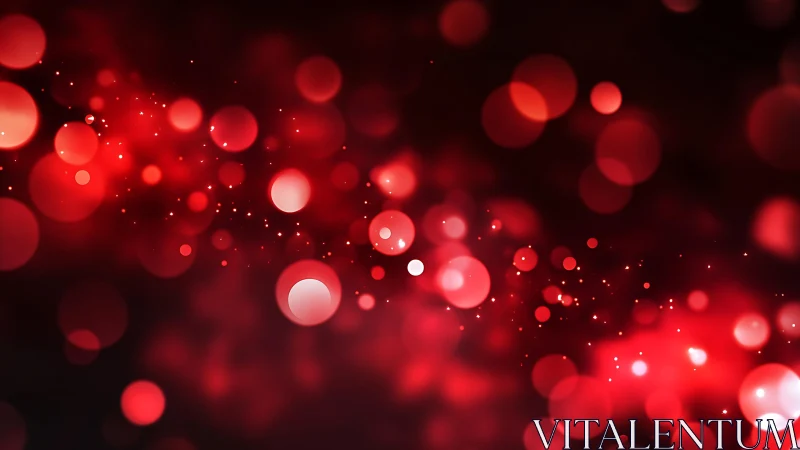 Vibrant Red Bokeh Light Background with Soft Glow Effect.