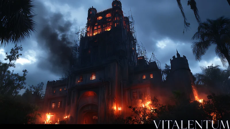 Castle Under Twilight: Gothic Architecture Illuminated.