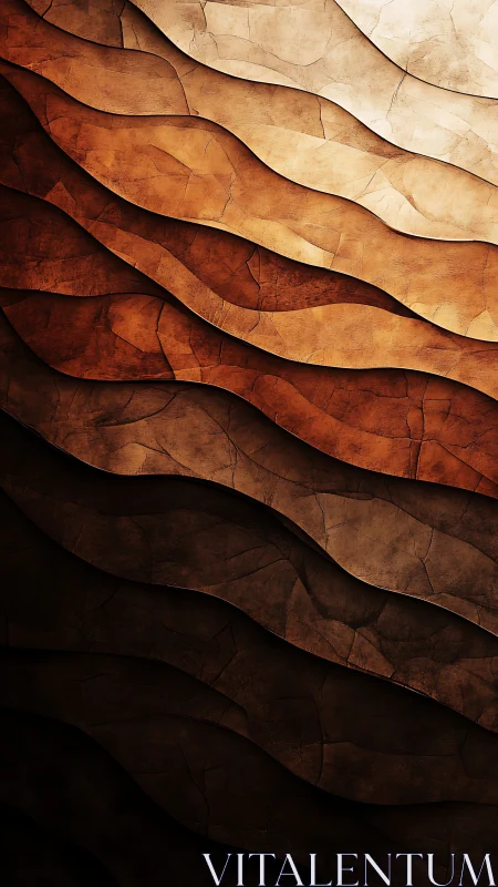 Layered earthen waves in cracked textured gradient pattern.