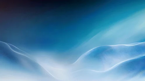 Ethereal blue wave forms under soft atmospheric glow.