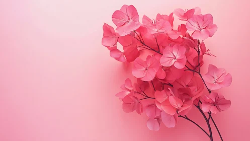 Luminescent Pink Floral Cluster With Delicate Petal Structure.