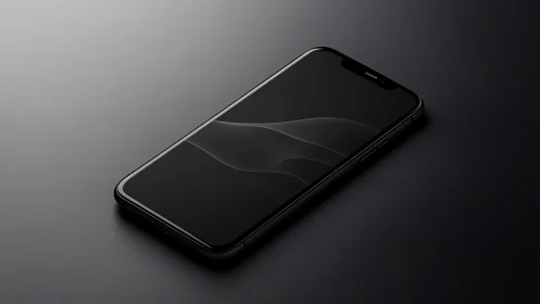 Sleek Black Smartphone in Modern Minimalist Style.
