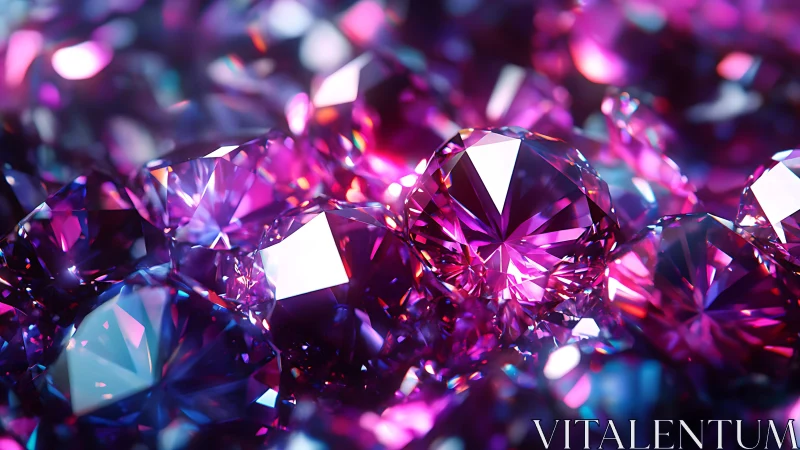 Vibrant pink sapphires scatter under prismatic studio light.