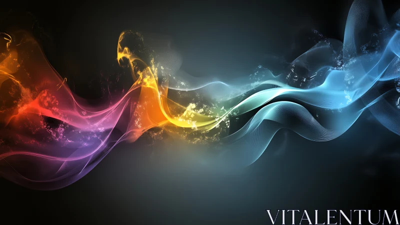 Chromatic energy ribbons with dynamic luminous gradients.