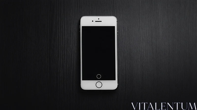 Elegant White iPhone on Textured Dark Surface.