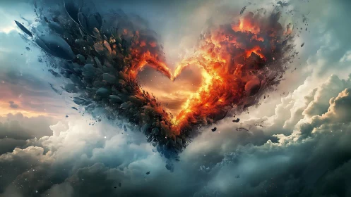 Cataclysmic Heart-Form Explosion with Dual Thermal Detonation