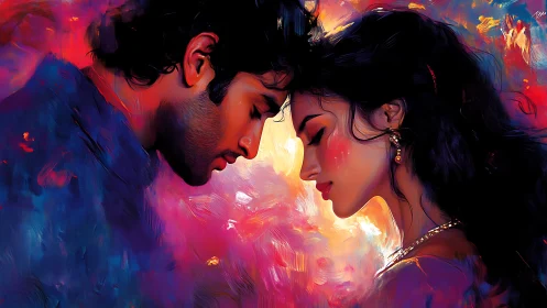 Luminous Embrace Between Two Souls in Vibrant Light.