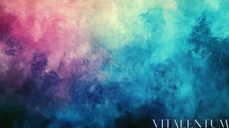 Iridescent nebula clouds in textured abstract gradient canvas.