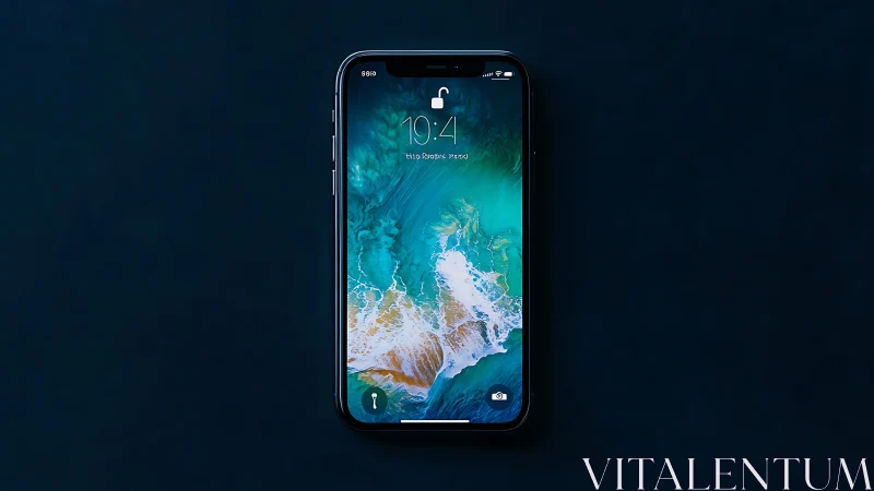 Smartphone lock screen is displayed against dark uniform background