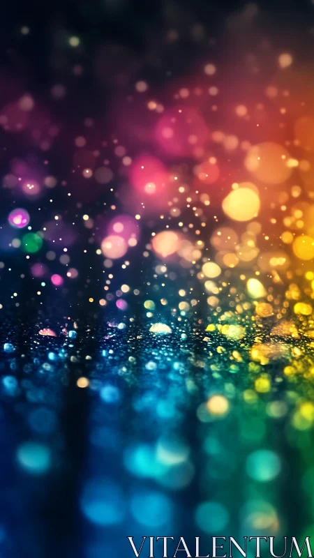 Prismatic nightfall bokeh where stardust meets spilled neon.