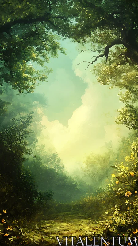 Forest Canopy Opening with Atmospheric Light