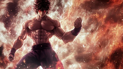 Inferno-eyed warrior shatters the cosmos with fury.