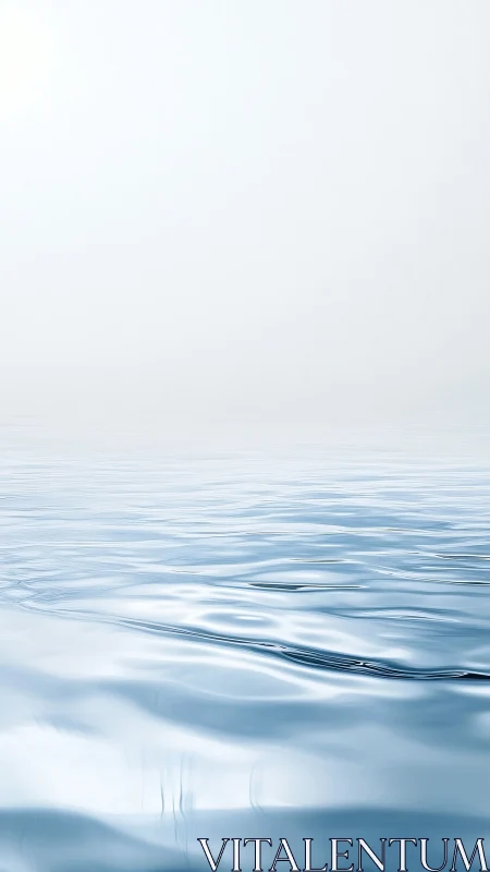 Calm horizontal water surface under pale overcast sky.