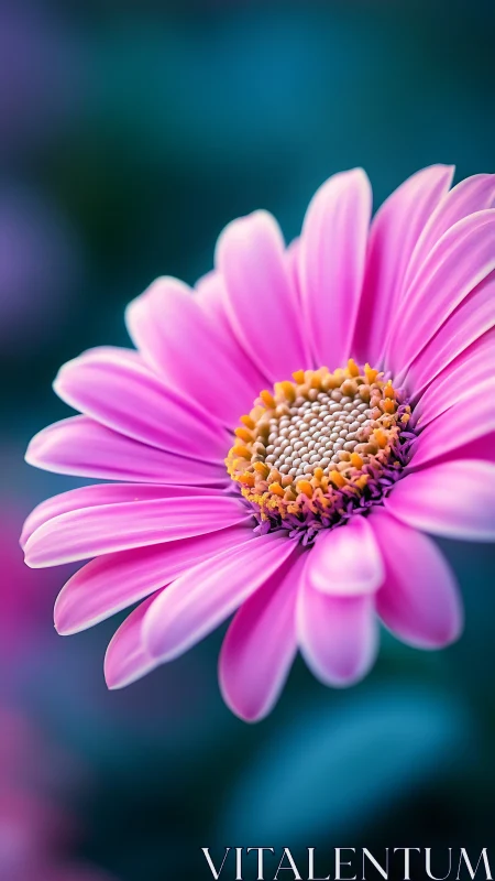 Pink daisy macro reveals crisp petals and detailed center