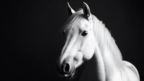 White horse portrait reveals quiet strength in soft light