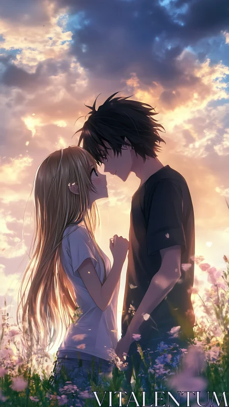 Sunset-tinted promises hover softly between quiet hearts