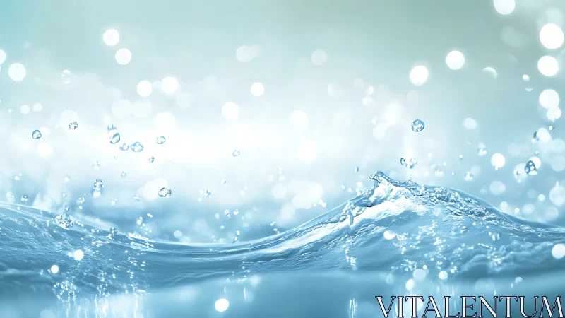 Photorealistic macro cresting water wave with bokeh field.