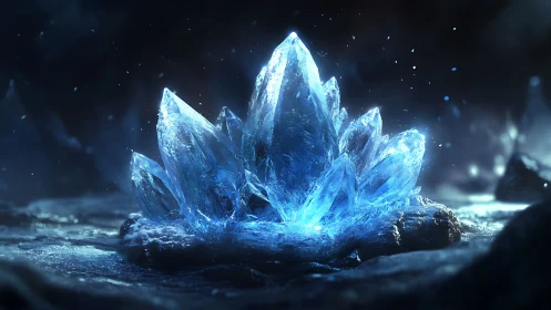 Crystal cluster formation emits concentrated blue light