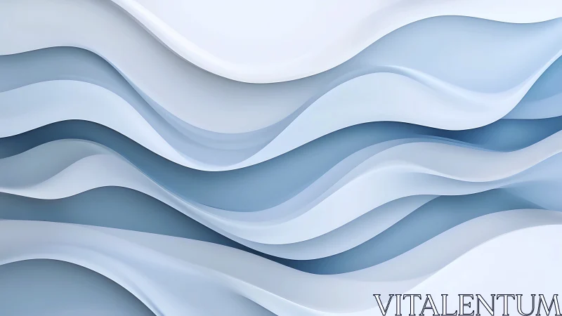 Silken ice-blue waves fold into layered minimalist calm.